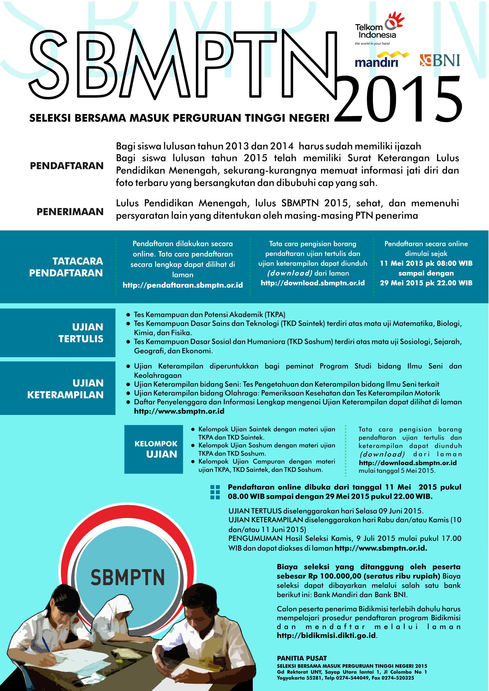 Unduh leaflet SBMPTN 2015 disini .